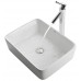 Kraus C-KCV-121-1002CH White Rectangular Ceramic Sink and Sheven Faucet Chrome - B003XI9QFQ